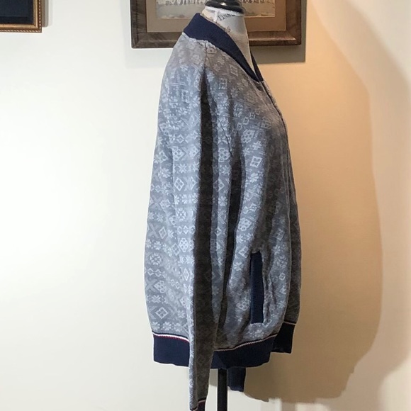 Tommy Hilfiger White & Gray Knit Zip Cardigan XL - Picture 2 of 13